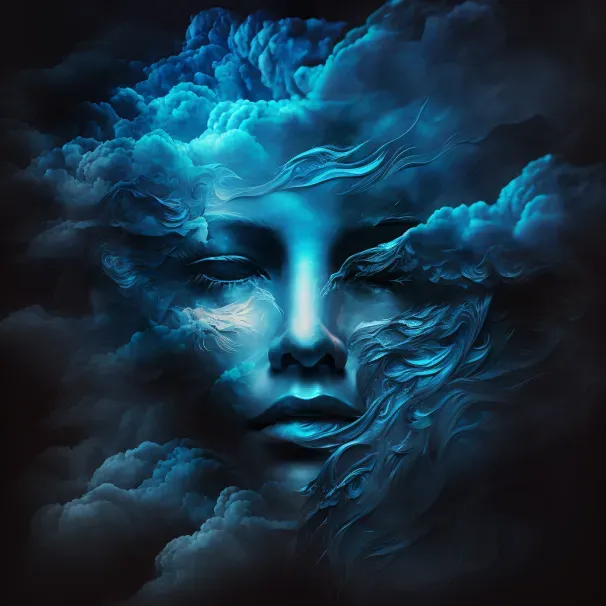 Cloud Faces Abstract Art