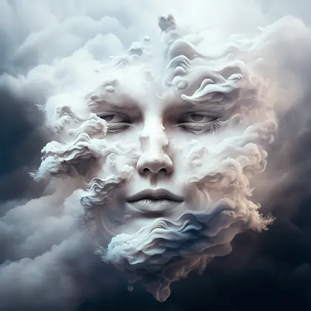 Cloud Faces Abstract Art