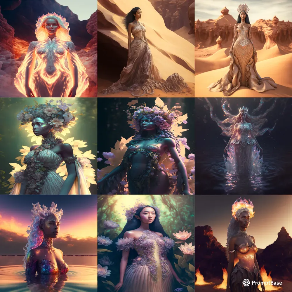 Beautiful Fantasy Nature Goddesses