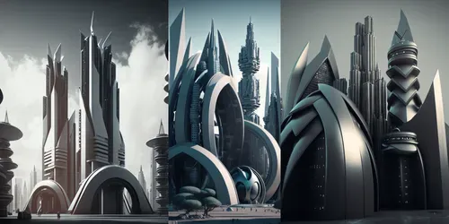 Futuristic Cityscapes generated by midjourney