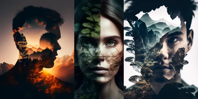 Double Exposure Portraits generated by undefined