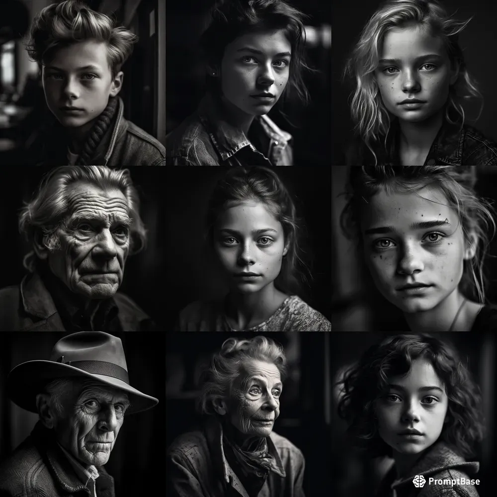 Photorealistic Bw Portraits