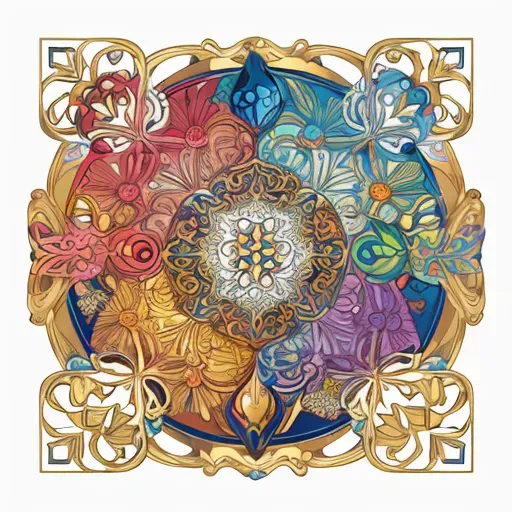 Modern Vibrant Ornaments Wallpaper
