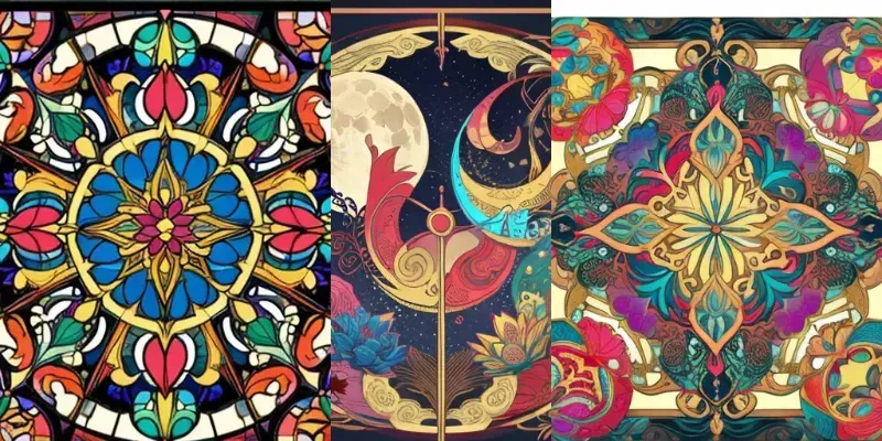 Modern Vibrant Ornaments Wallpaper generated by undefined