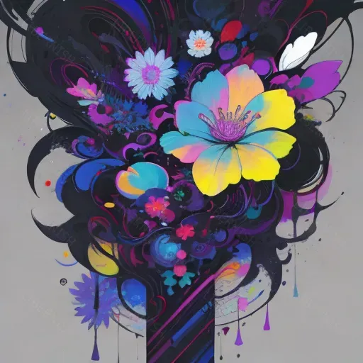 Abstract Glitch Art With Neon Colors