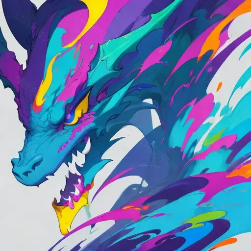 Abstract Glitch Art With Neon Colors