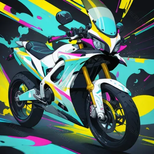 Abstract Glitch Art With Neon Colors
