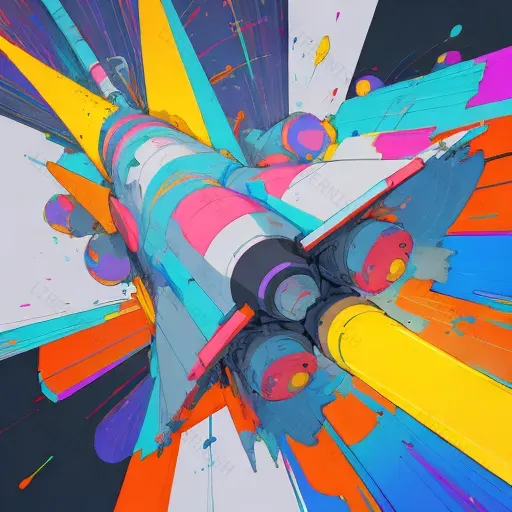 Abstract Glitch Art With Neon Colors