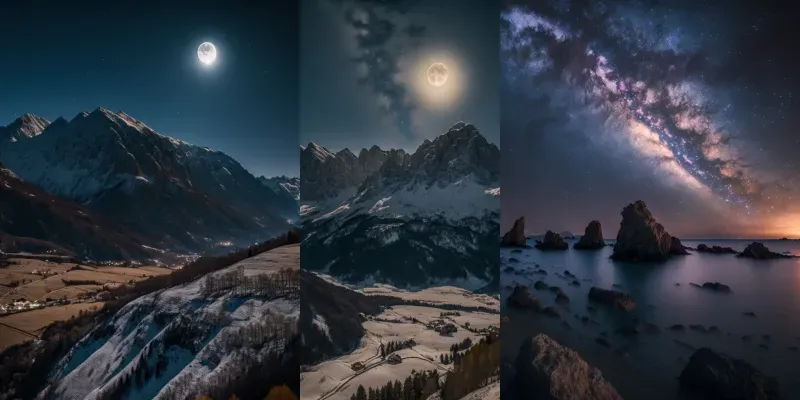 Night Sky Pictures With Perfect Illumination generated by undefined