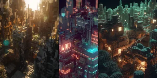 Voxel Walled Cities generated by midjourney