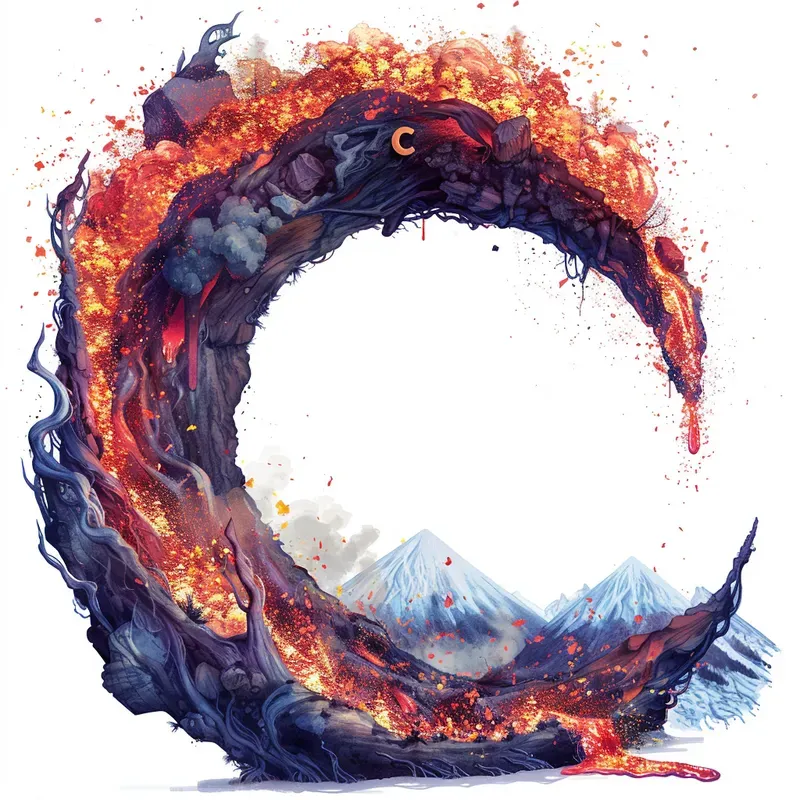 Erupting Letters Volcano Power Alphabets