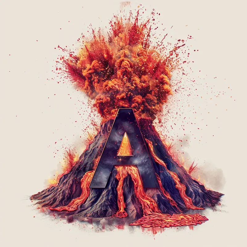 Erupting Letters Volcano Power Alphabets