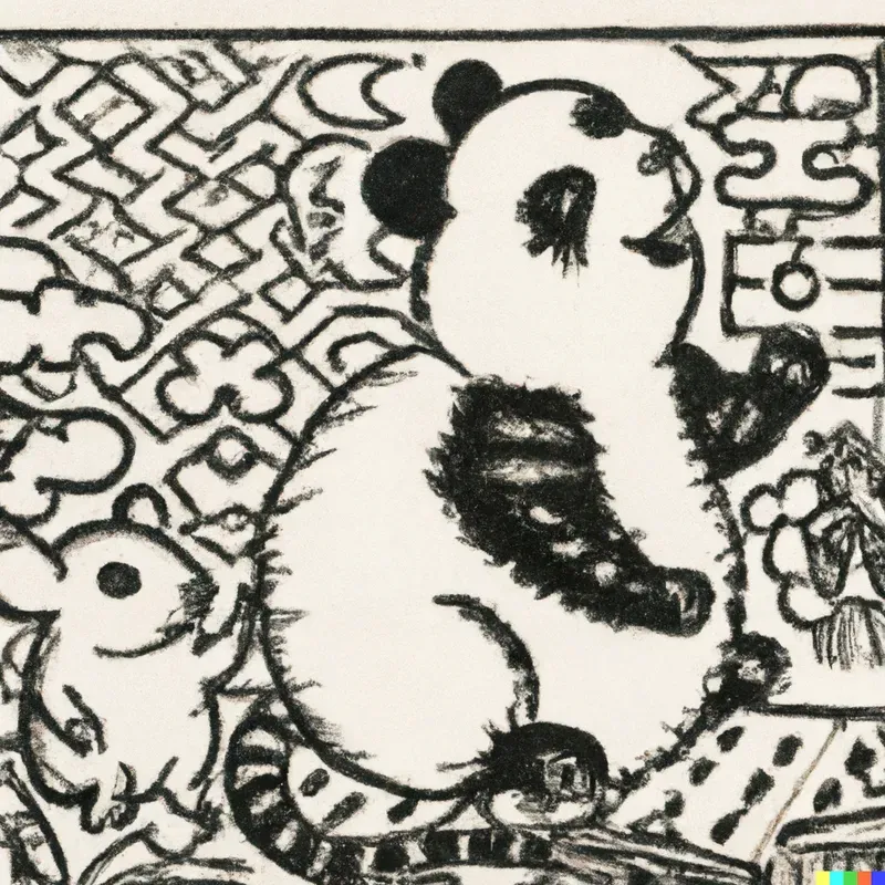 Elaborate Chinese Woodblock-Style Prints