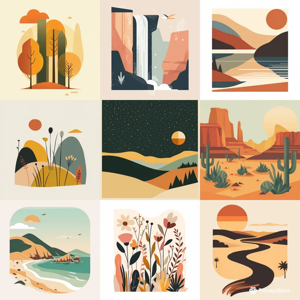 Earthy Colors Illustrations