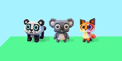 Cute Blocky Animals generated by dalle