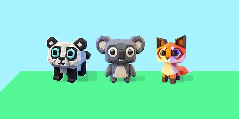 Cute Blocky Animals generated by undefined