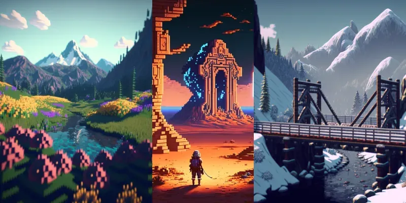 Realistic Pixel Art Landscapes generated by undefined
