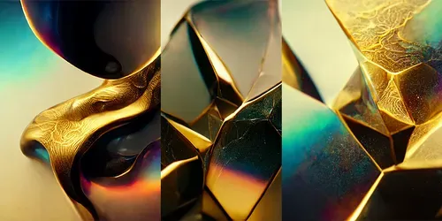Abstract Holographic Gold generated by midjourney