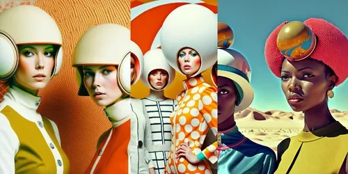 Retrofuturist Fashion Models generated by midjourney