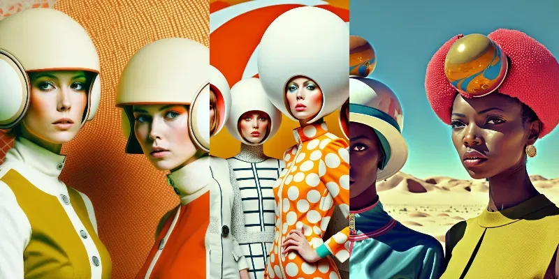 Retrofuturist Fashion Models generated by undefined
