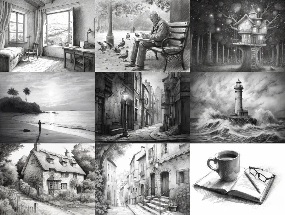 Poetic Scenes In Pencil Art