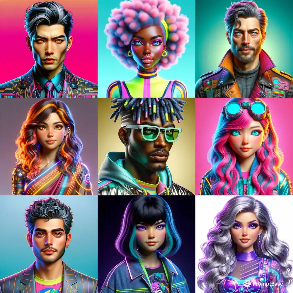 Retro Futuristic 3D Personas