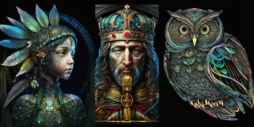 Stylized Glass Painting Portraits generated by midjourney