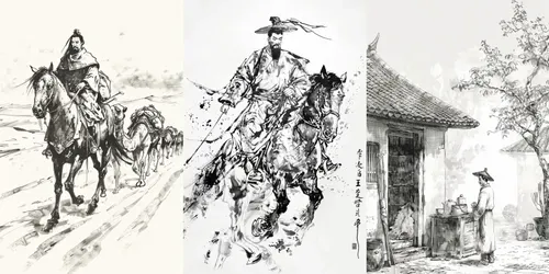 Chinese Traditional Ink Paintings generated by midjourney