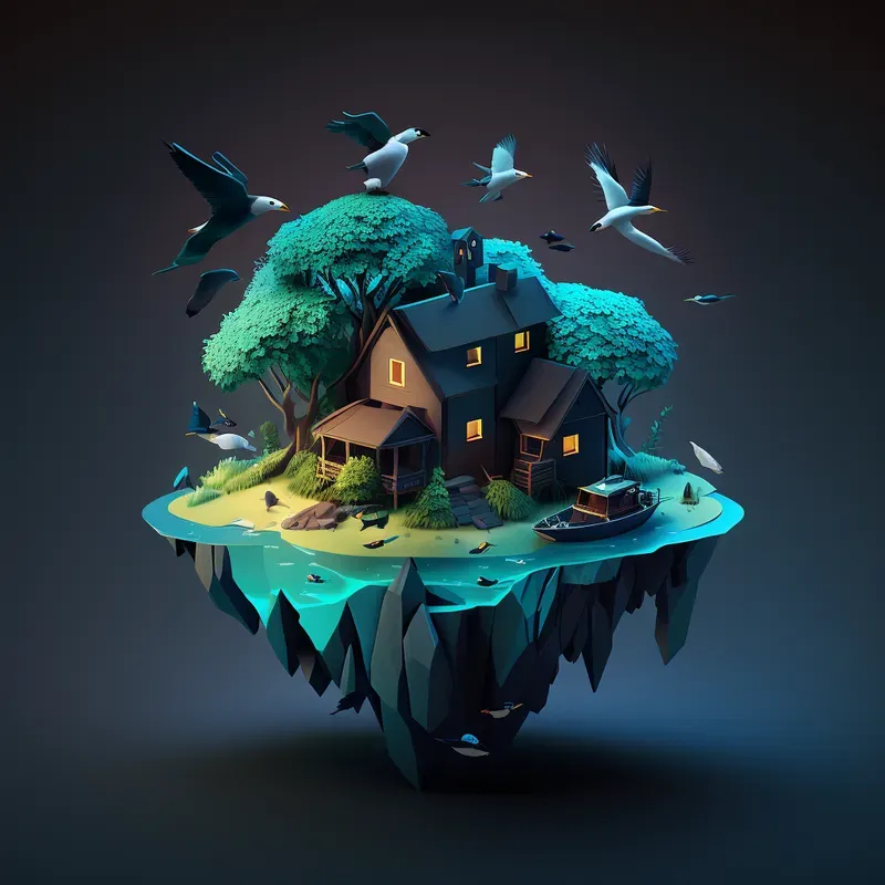 Low Poly Renders Of Houses