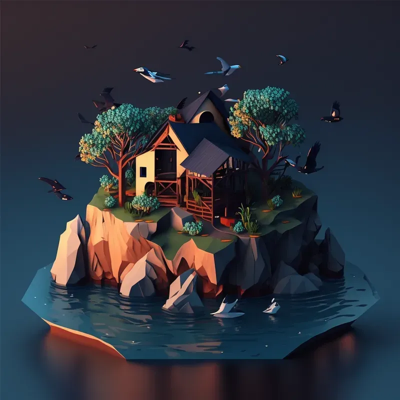 Low Poly Renders Of Houses