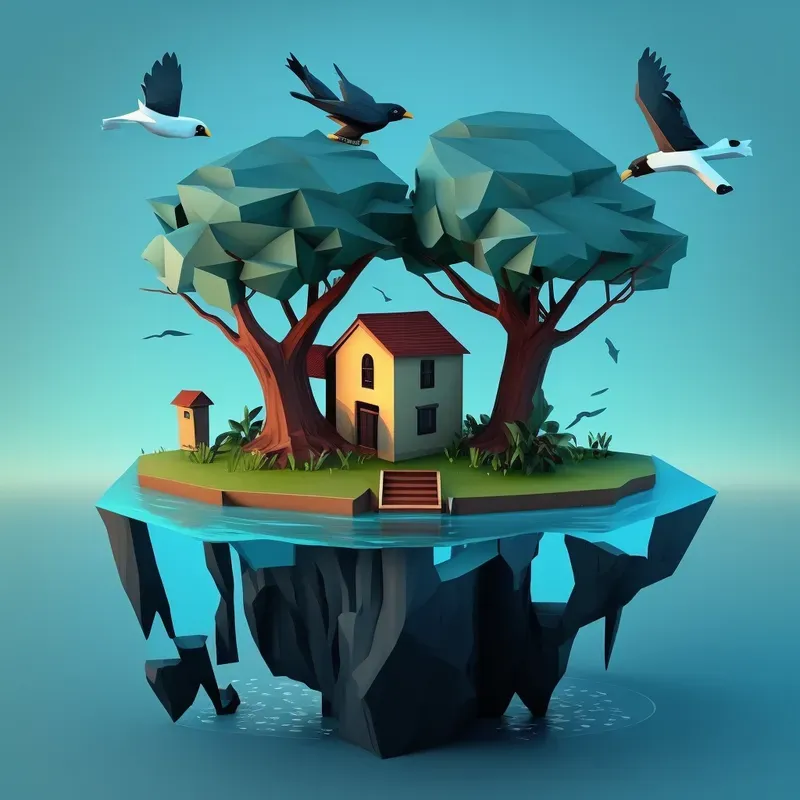 Low Poly Renders Of Houses