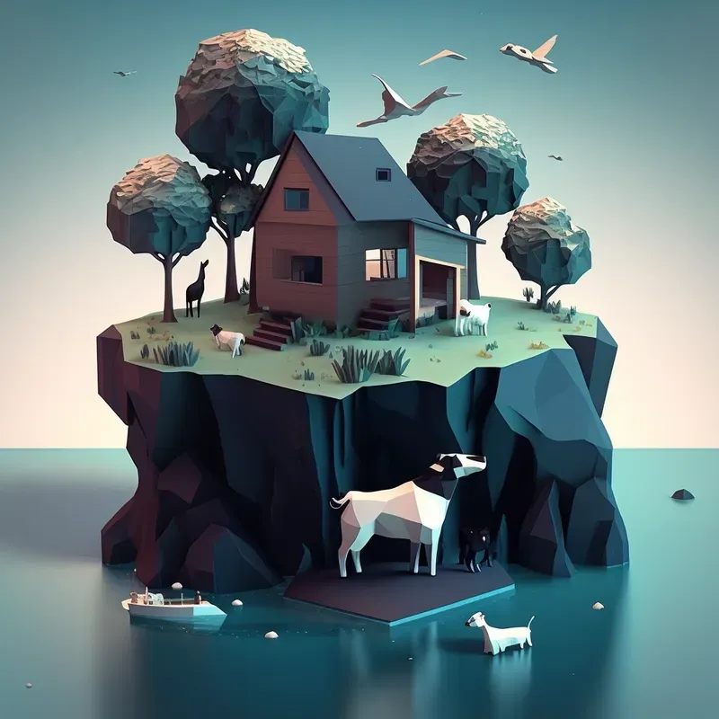 Low Poly Renders Of Houses