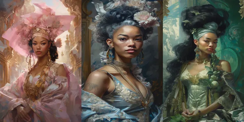 Women Oil Paintings French Rococo generated by undefined