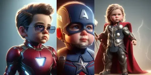 Cute Baby Superheros 3D Animation generated by dalle