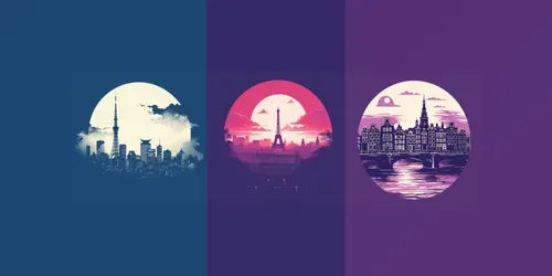 Duotone Logo City Scapes generated by midjourney