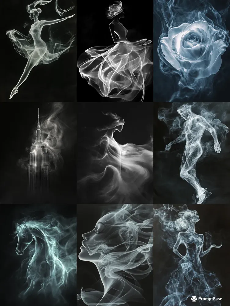 Ethereal Smoke Wall Art Print Home Decor