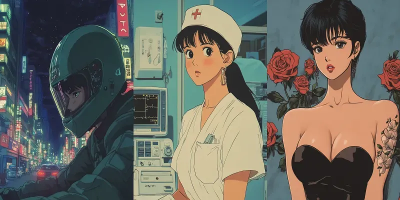 90s Anime Vhs Stills Retro Portraits