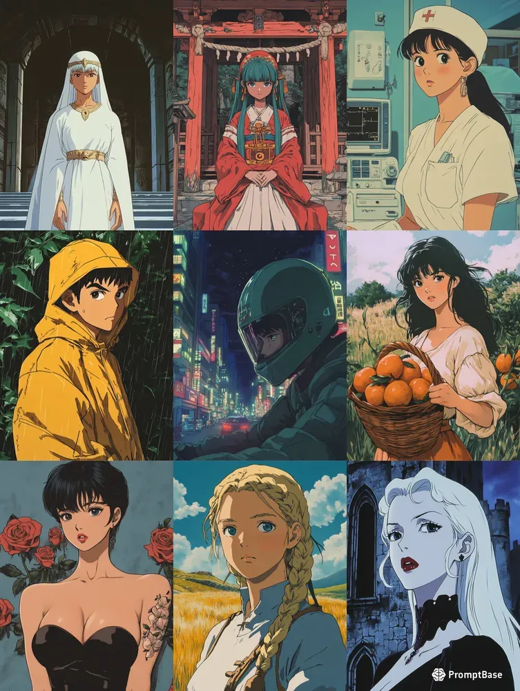 90s Anime Vhs Stills Retro Portraits