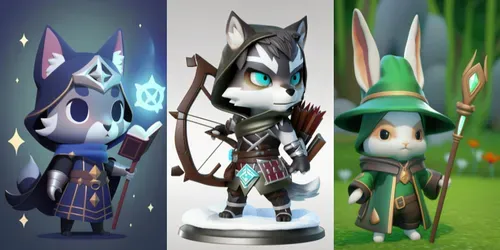 3D RPG Animal Character Clean Smooths generated by midjourney