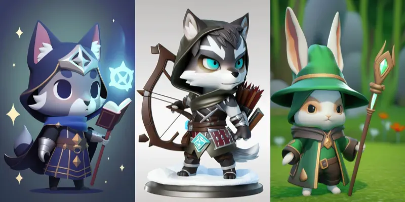 3D RPG Animal Character Clean Smooths generated by undefined