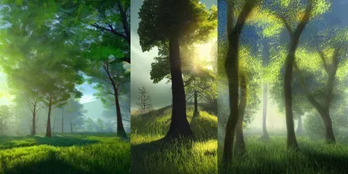 Striking Forests generated by promptbase