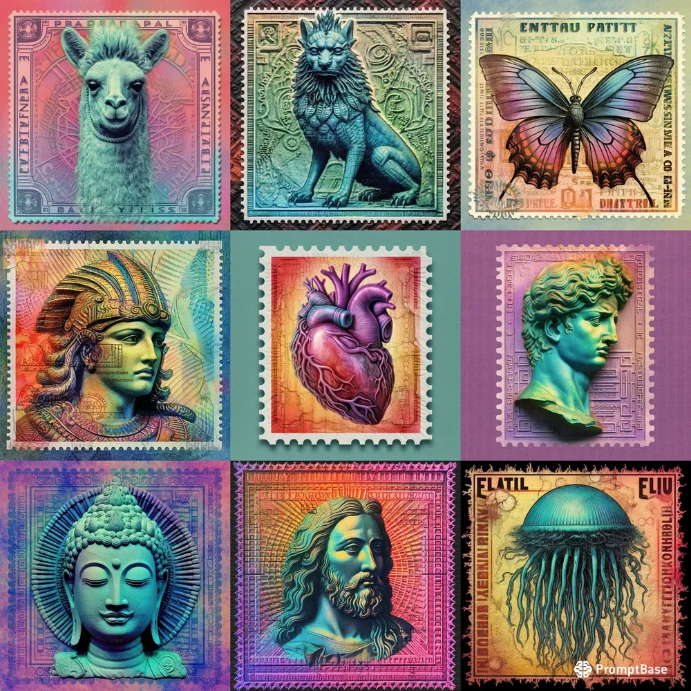 Vaporwave Stamps