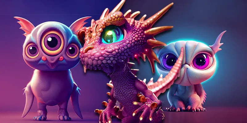 Cute 3D Baby Monsters generated by undefined