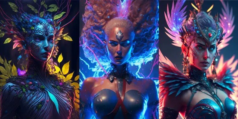 Goddesses In Different Style generated by undefined