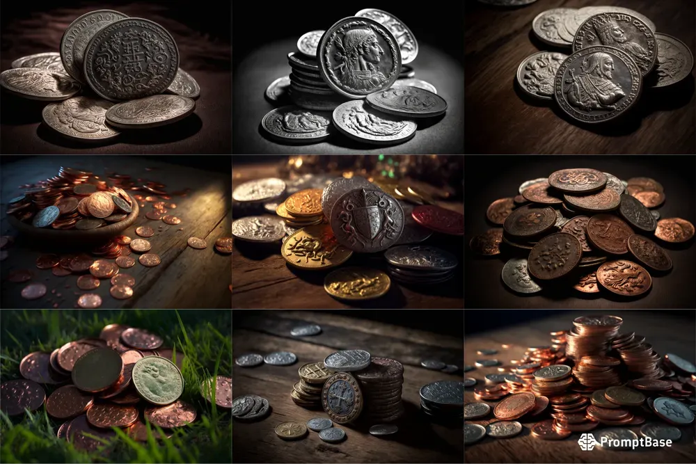Coins Money Piles
