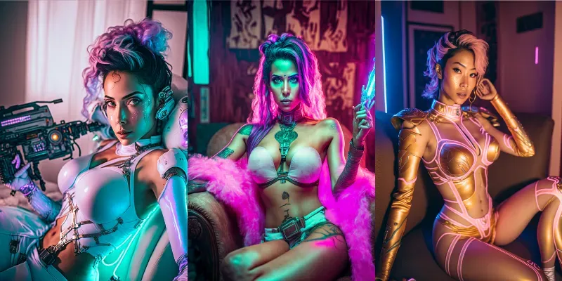 Beautiful Cyborg Women generated by undefined