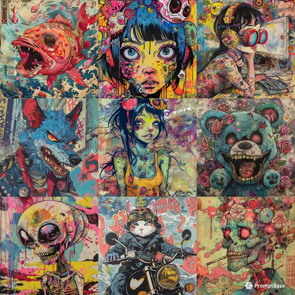 Japanese Anime Graffiti Art