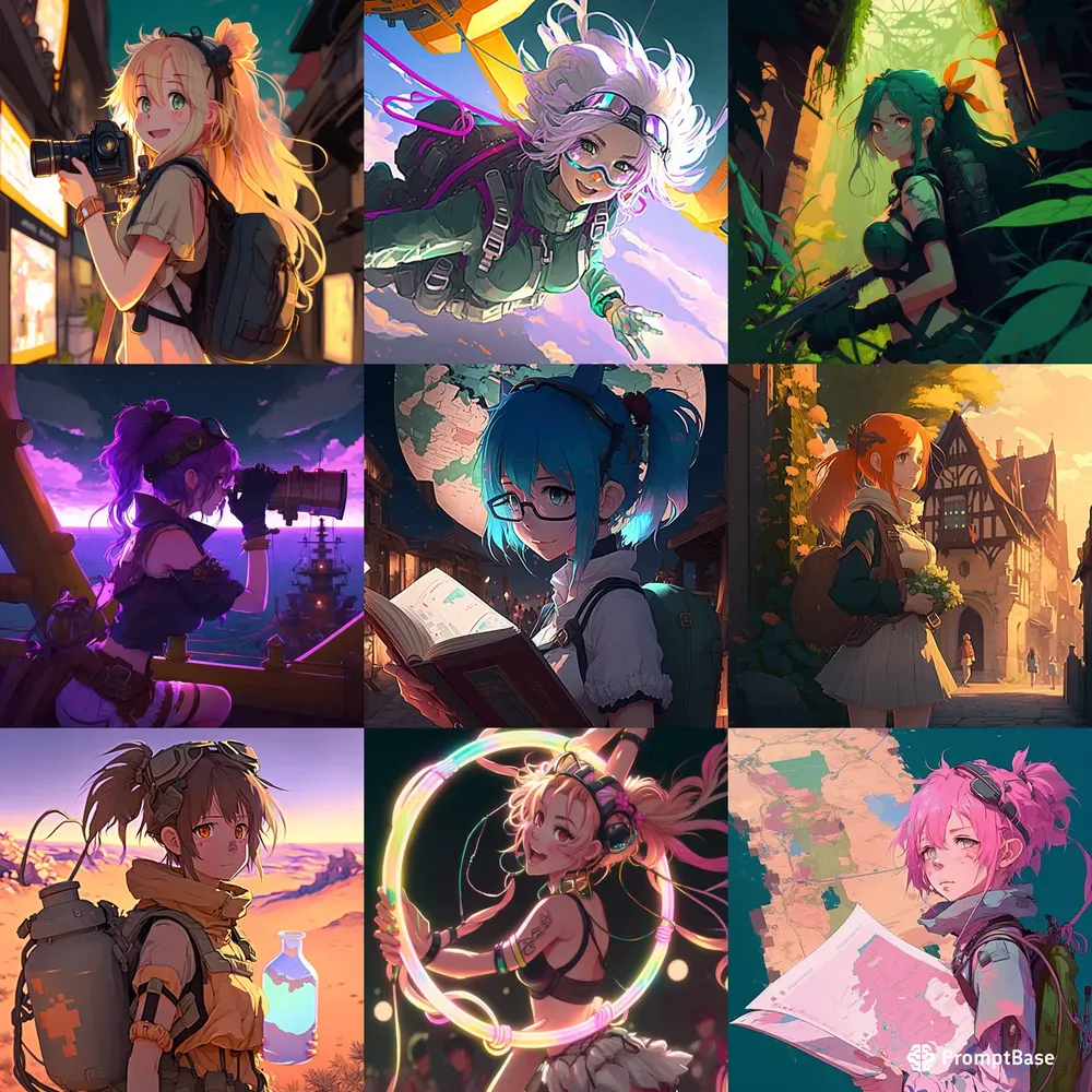 Crazy Adventures Neon Anime Girls Mangas