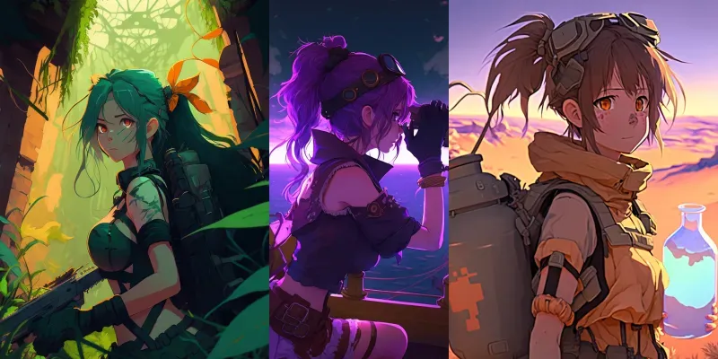 Crazy Adventures Neon Anime Girls Mangas generated by undefined