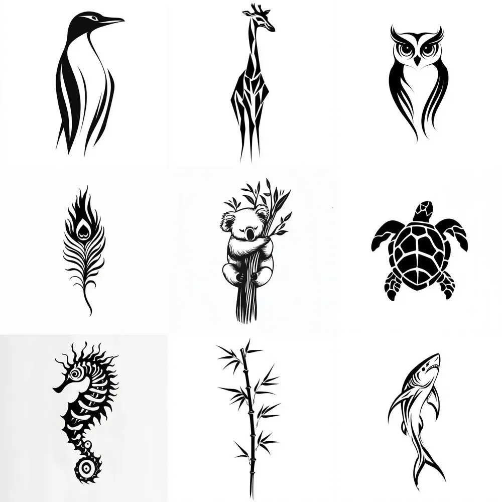 Silhouette Minimalist Tattoo Sketches